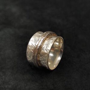 Recycled dual spoon ring (K)