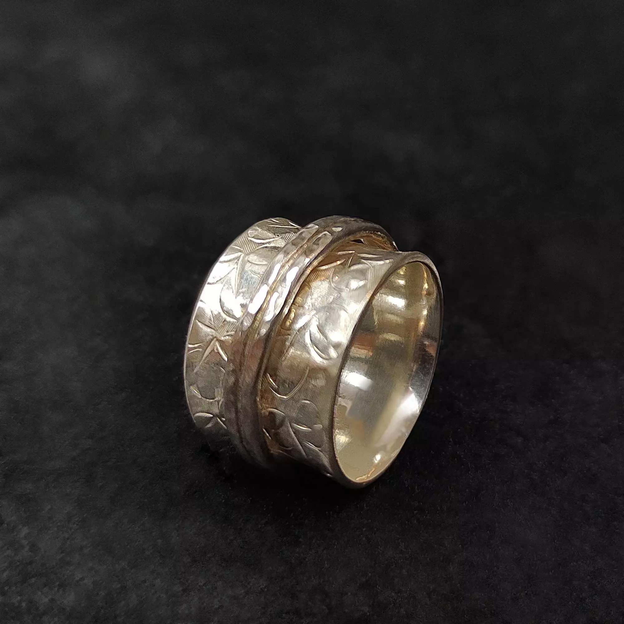 Recycled dual spoon ring (K)