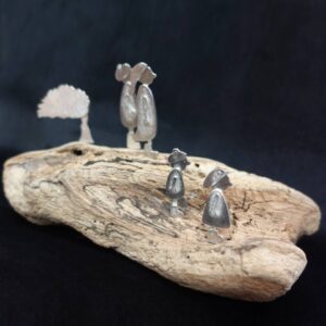 People on Driftwood - Family with Tree